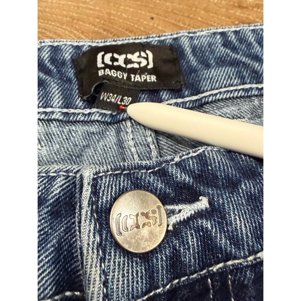 CCS Baggy Loose Taper Jeans Blue Denim‎ W34 L30 Skate Y2K VTG